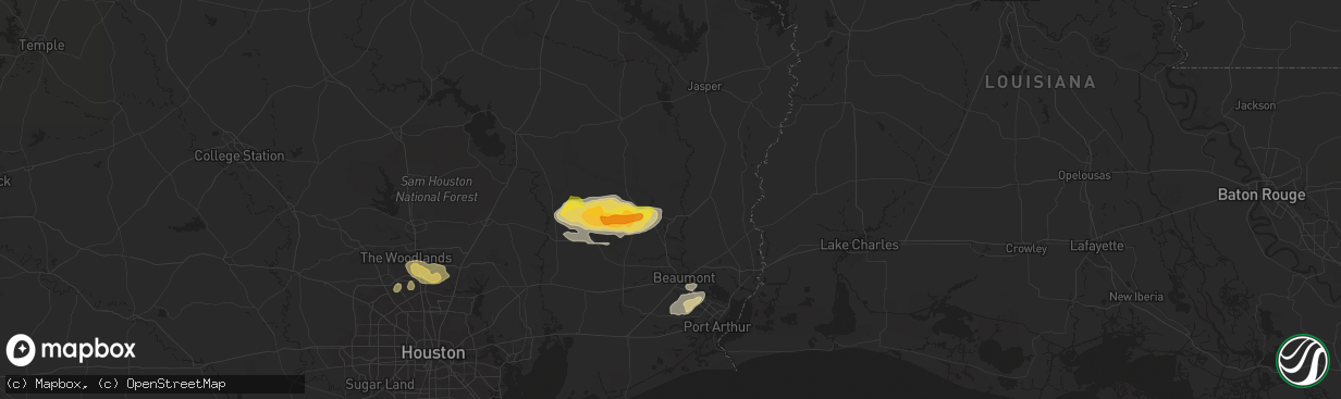 Hail map in Silsbee, TX on May 2, 2024
