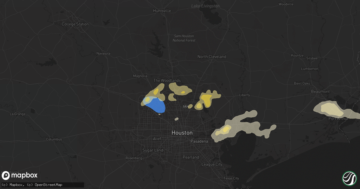 Hail map in Spring, TX on May 2, 2024