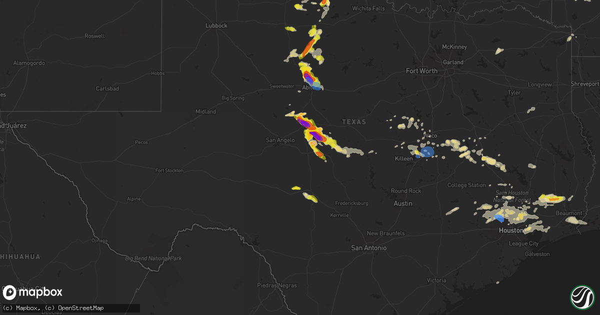 Hail map in Texas on May 2, 2024