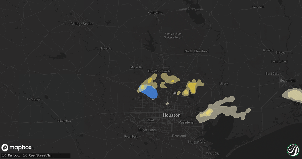 Hail map in Tomball, TX on May 2, 2024