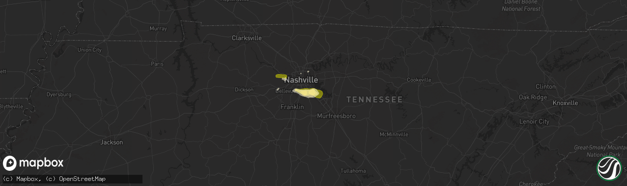 Hail map in Antioch, TN on May 2, 2025