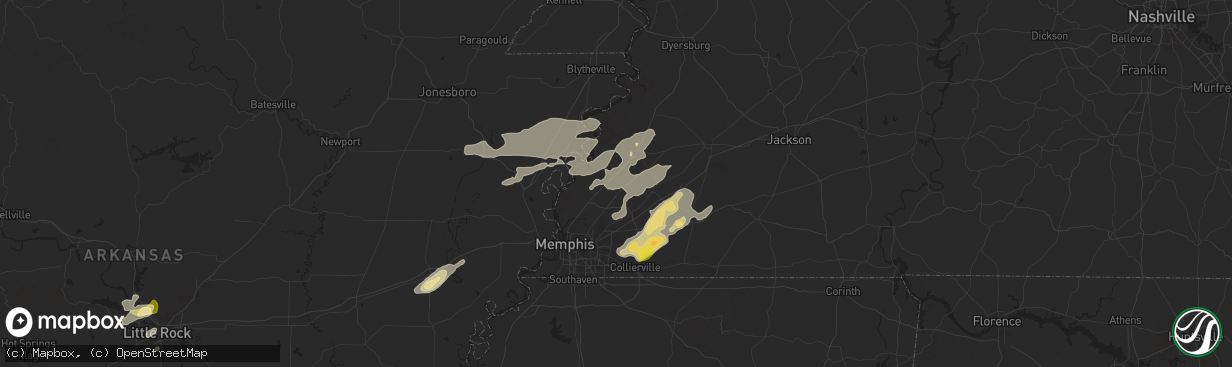 Hail map in Atoka, TN on May 2, 2025