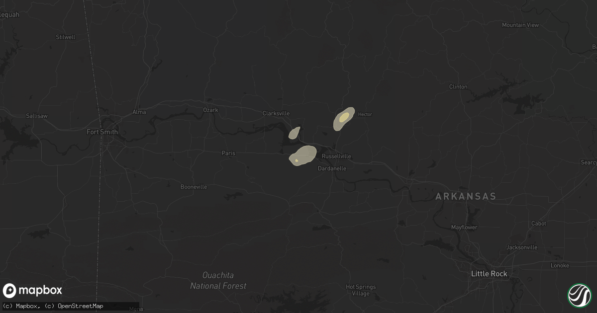 Hail map in Delaware, AR on May 2, 2025