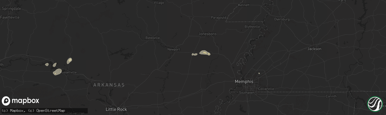 Hail map in Fisher, AR on May 2, 2025
