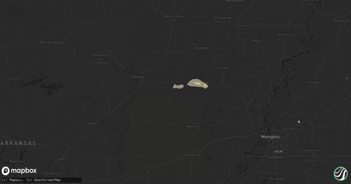 Hail map in Fisher, AR on May 2, 2025