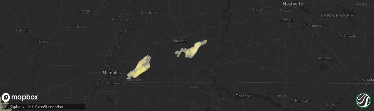 Hail map in Henderson, TN on May 2, 2025