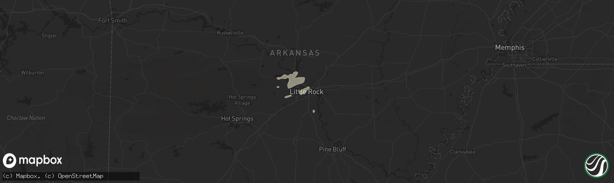 Hail map in Little Rock, AR on May 2, 2025