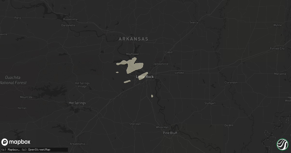Hail map in Little Rock, AR on May 2, 2025