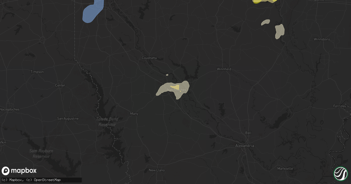 Hail map in Natchitoches, LA on May 2, 2025