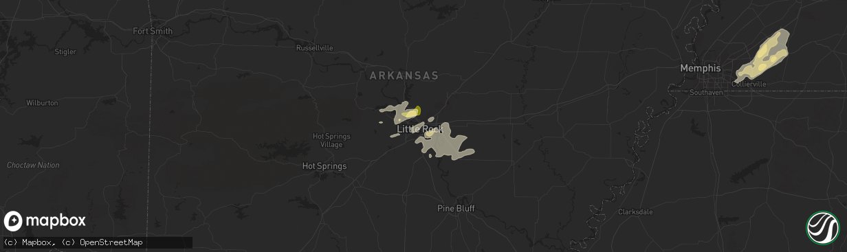 Hail map in North Little Rock, AR on May 2, 2025