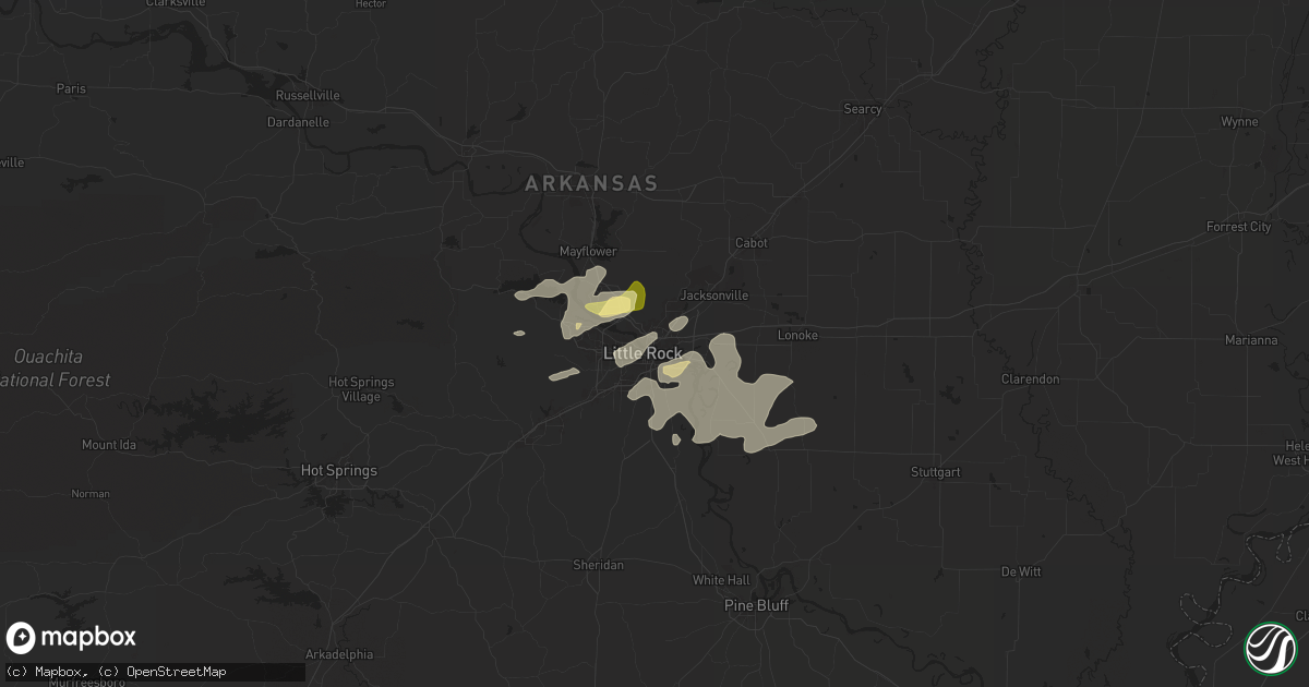 Hail map in North Little Rock, AR on May 2, 2025
