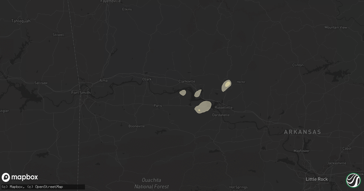 Hail map in Scranton, AR on May 2, 2025