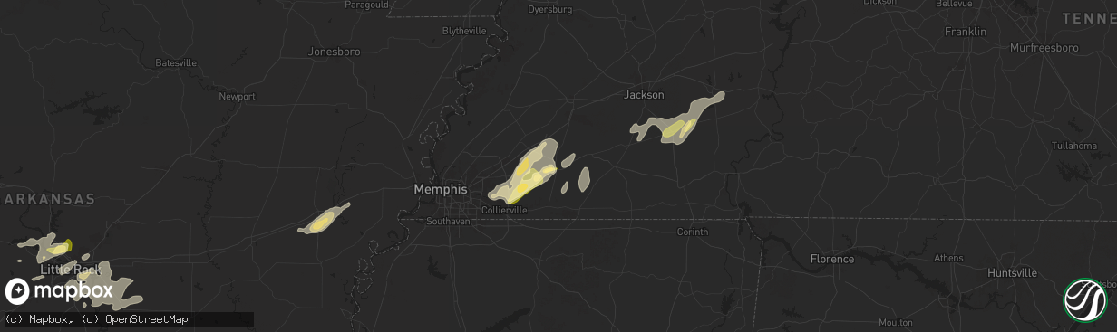 Hail map in Somerville, TN on May 2, 2025