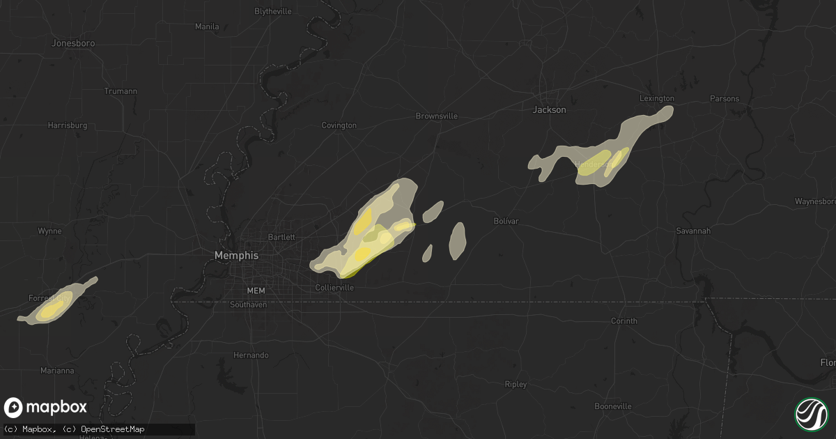 Hail map in Somerville, TN on May 2, 2025