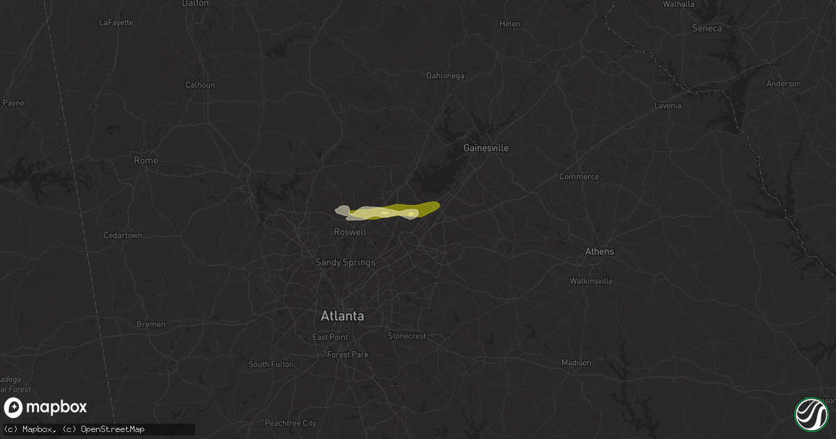 Hail map in Suwanee, GA on May 2, 2025