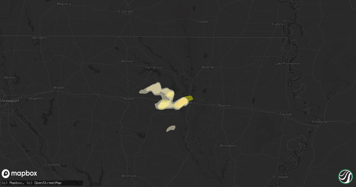Hail map in West Monroe, LA on May 2, 2025