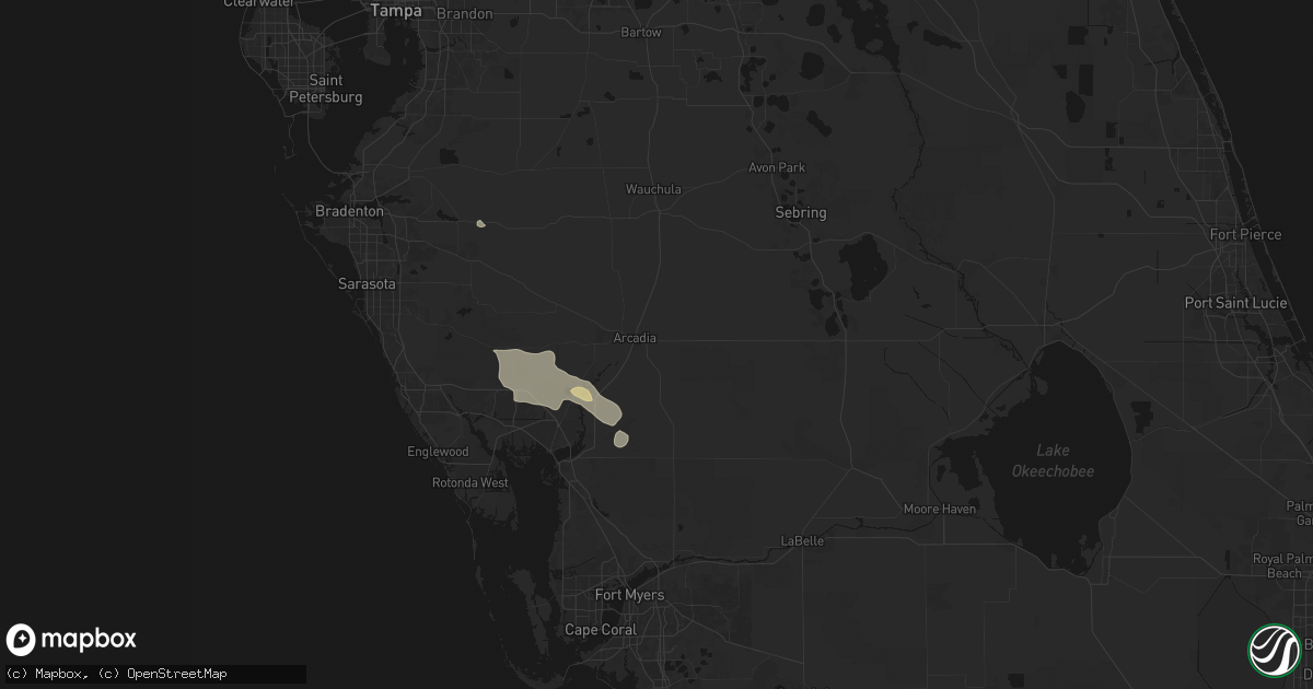Hail map in Arcadia, FL on May 2, 2026