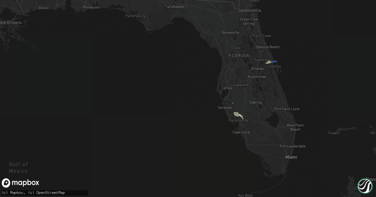 Hail map in Florida on May 2, 2026