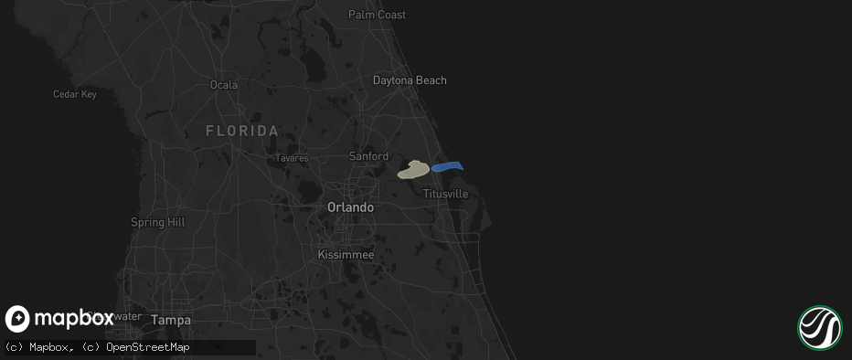 Hail map in Mims, FL on May 2, 2026