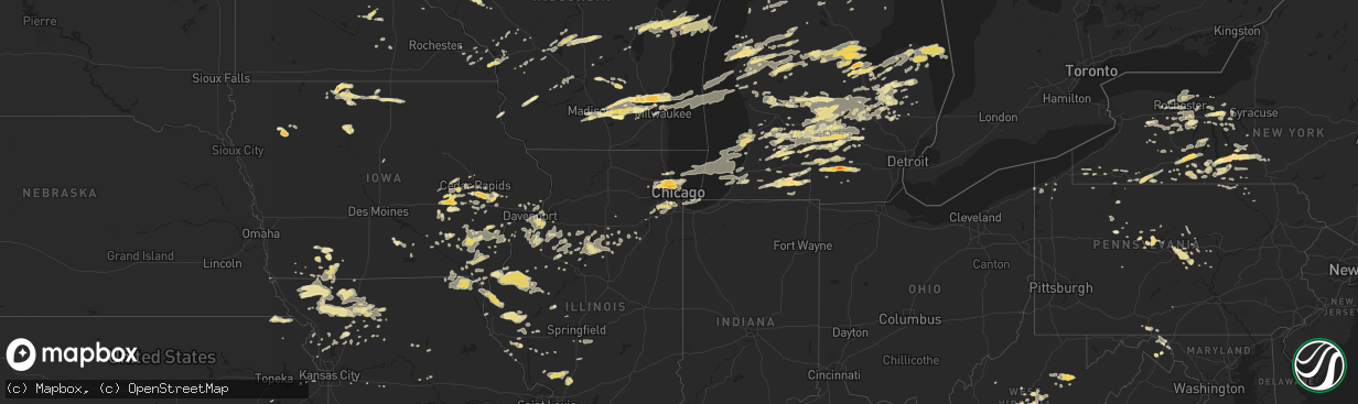 Hail map in Illinois on May 3, 2012