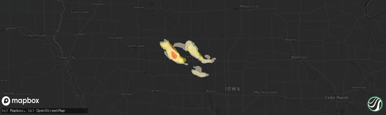 Hail map in Fort Dodge, IA on May 3, 2015