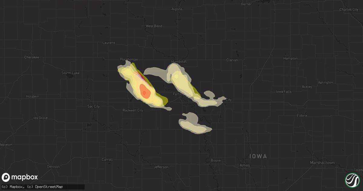 Hail map in Fort Dodge, IA on May 3, 2015
