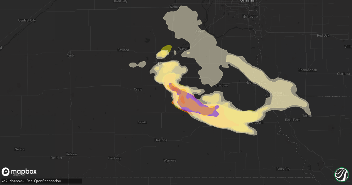 Hail map in Hickman, NE on May 3, 2015