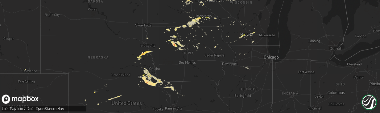 Hail map in Iowa on May 3, 2015