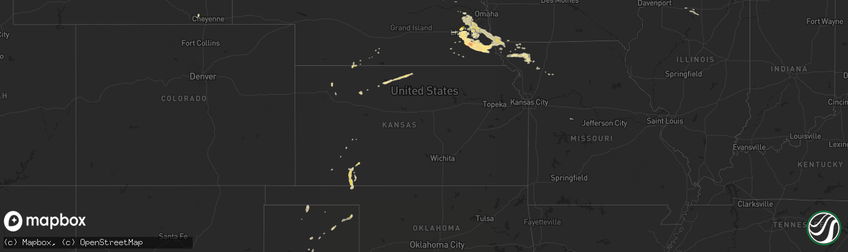 Hail map in Kansas on May 3, 2015