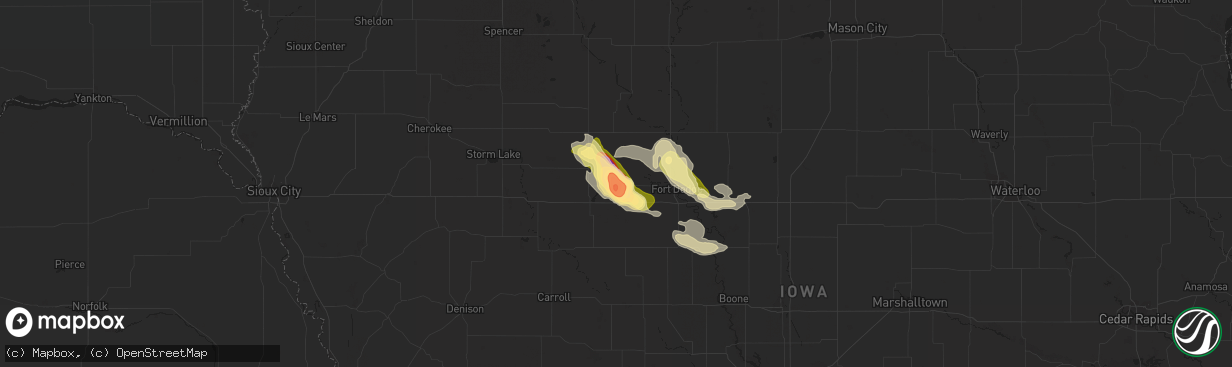 Hail map in Manson, IA on May 3, 2015