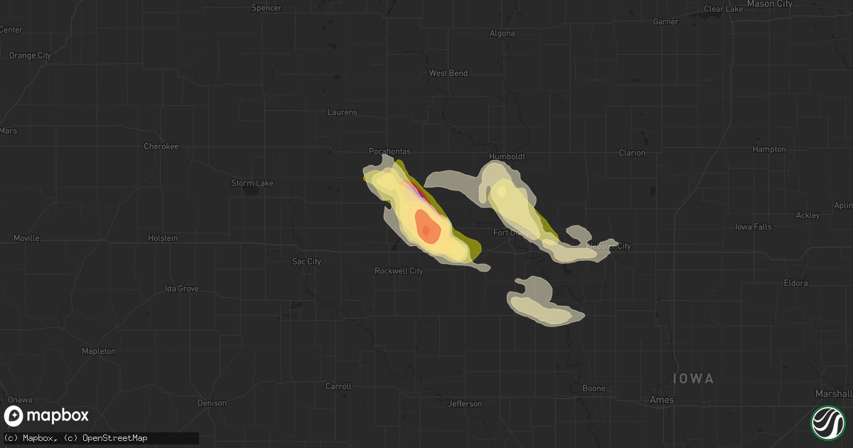 Hail map in Manson, IA on May 3, 2015