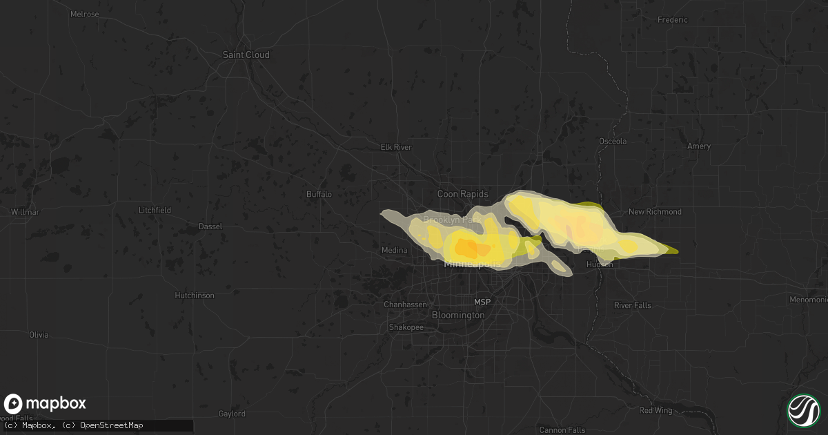 Hail map in Maple Grove, MN on May 3, 2015