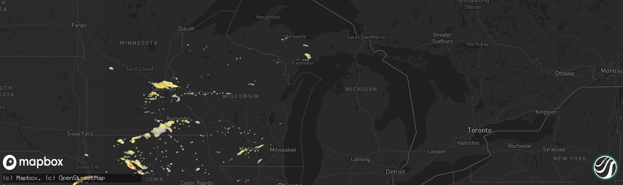 Hail map in Michigan on May 3, 2015