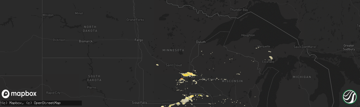 Hail map in Minnesota on May 3, 2015