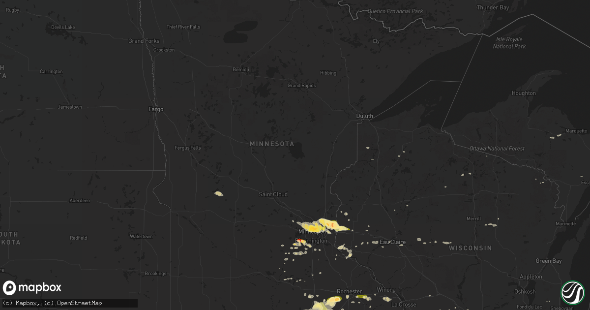 Hail map in Minnesota on May 3, 2015