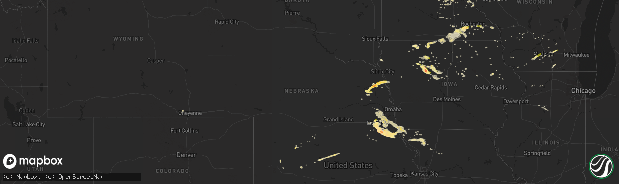 Hail map in Nebraska on May 3, 2015