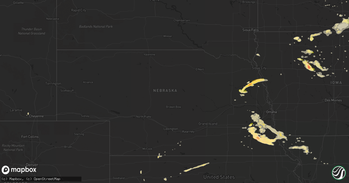 Hail map in Nebraska on May 3, 2015