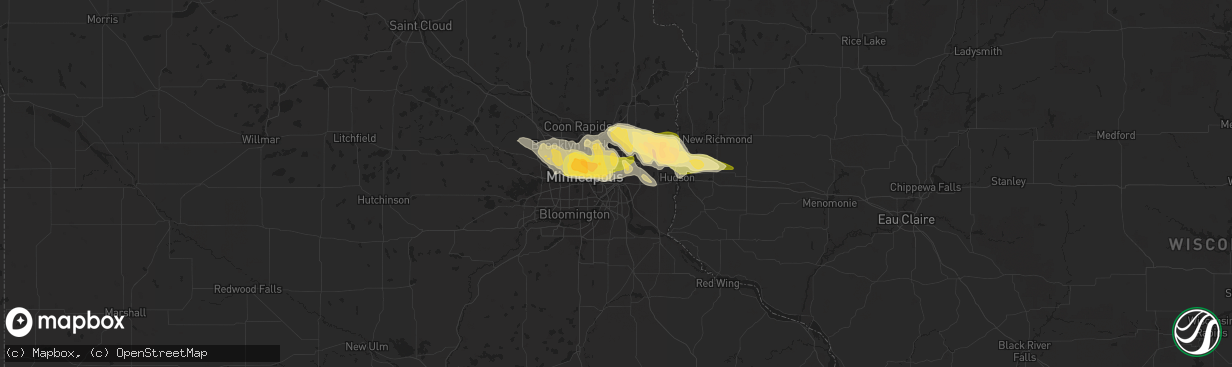 Hail map in Saint Paul, MN on May 3, 2015