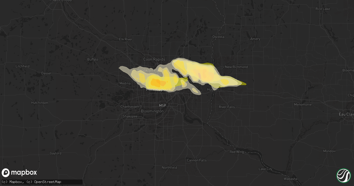 Hail map in Saint Paul, MN on May 3, 2015