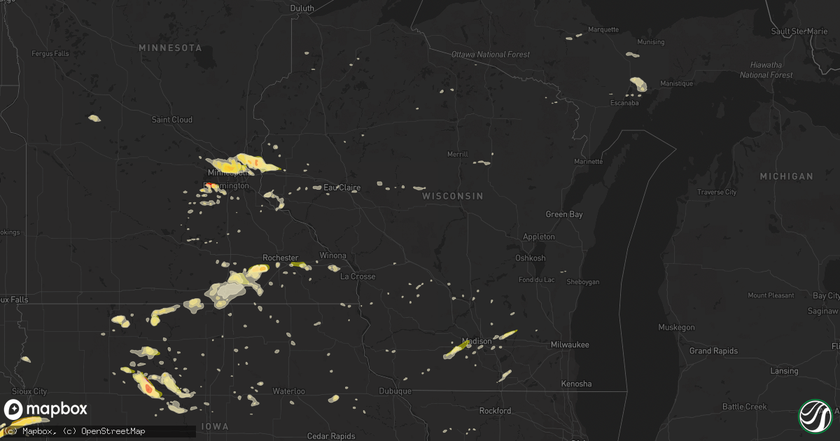 Hail map in Wisconsin on May 3, 2015