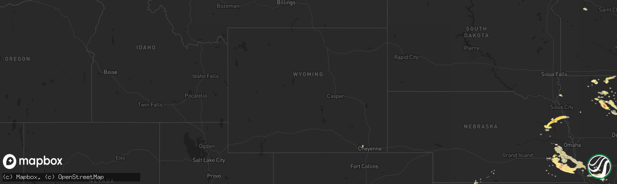 Hail map in Wyoming on May 3, 2015