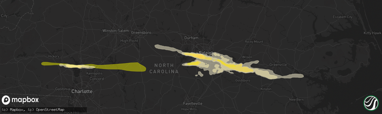 Hail map in Apex, NC on May 3, 2016