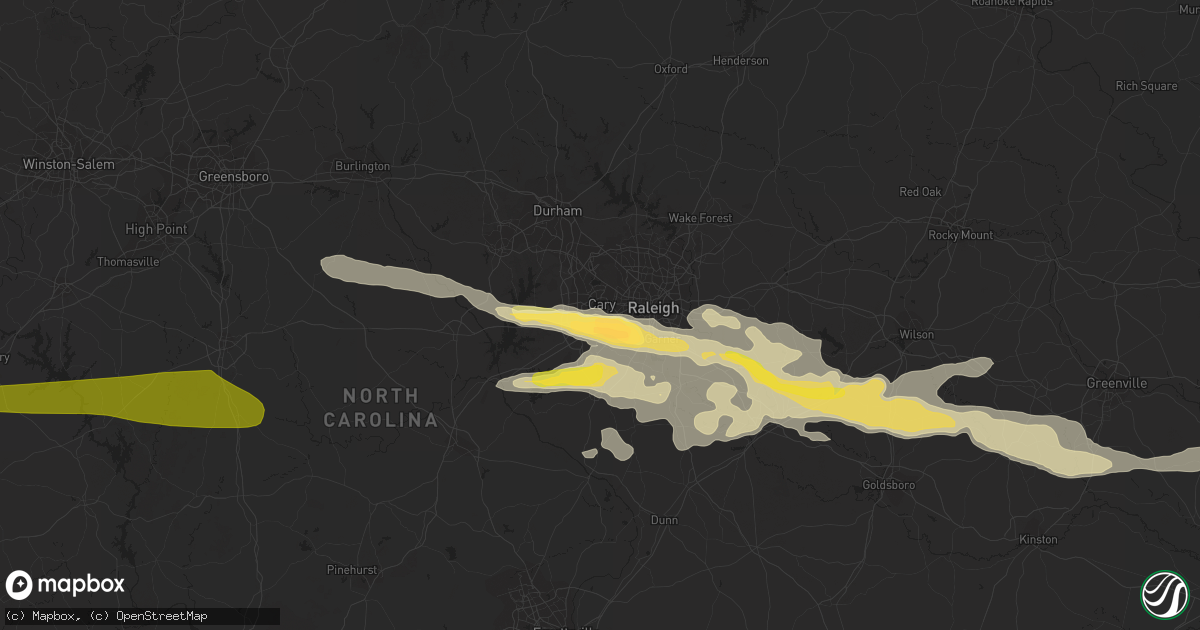 Hail map in Cary, NC on May 3, 2016