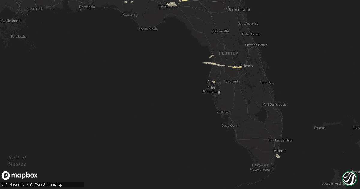 Hail map in Florida on May 3, 2016