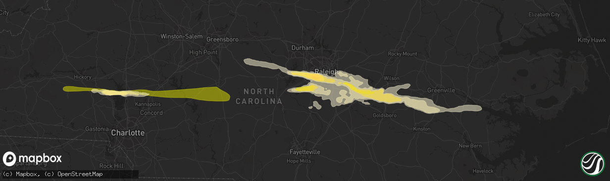 Hail map in Holly Springs, NC on May 3, 2016