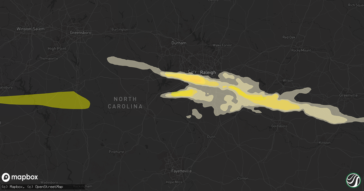 Hail map in Holly Springs, NC on May 3, 2016