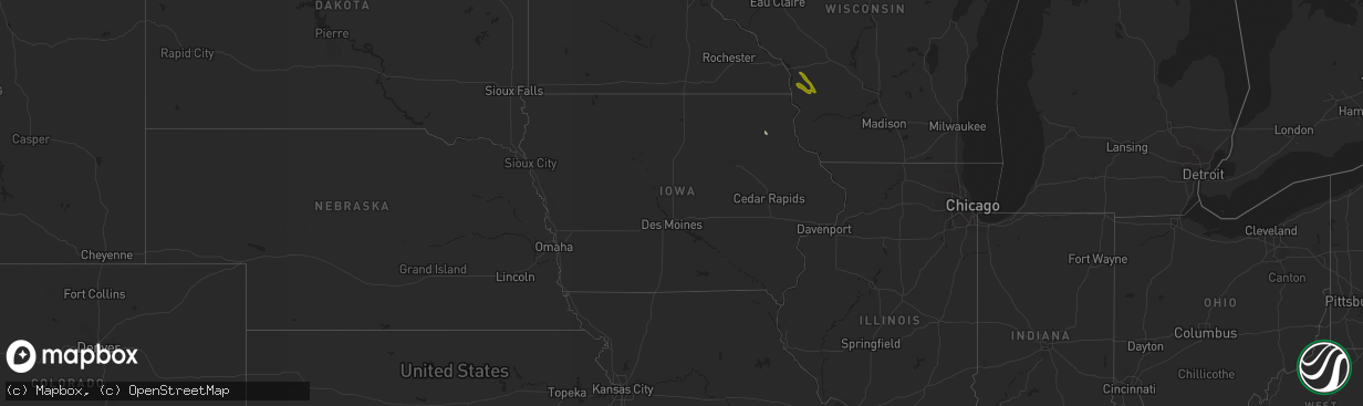 Hail map in Iowa on May 3, 2016