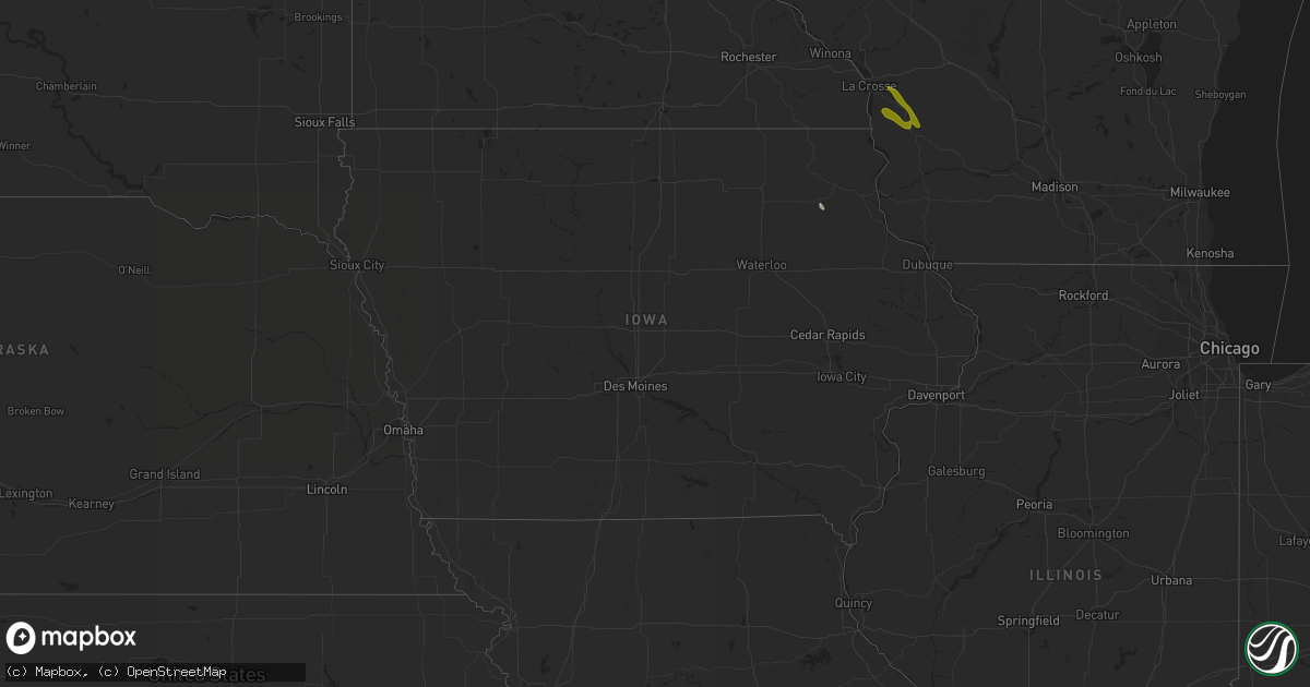 Hail map in Iowa on May 3, 2016