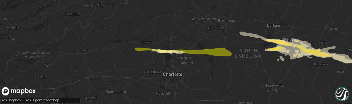 Hail map in Mooresville, NC on May 3, 2016