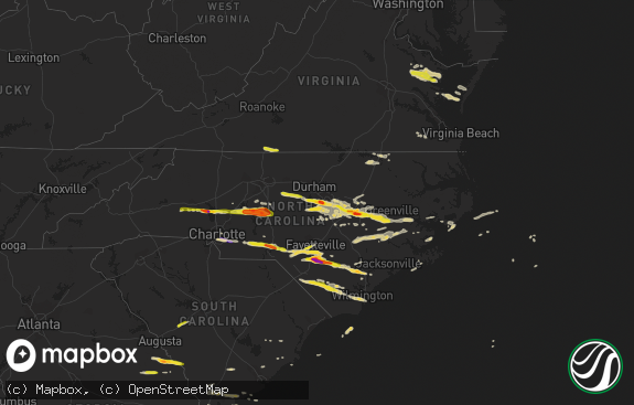 Hail map preview on 05-03-2016